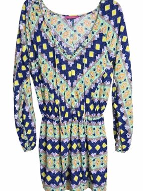 Pookie & Sebastian Boho Romper Floral Print Flowy Festival Summer Medium